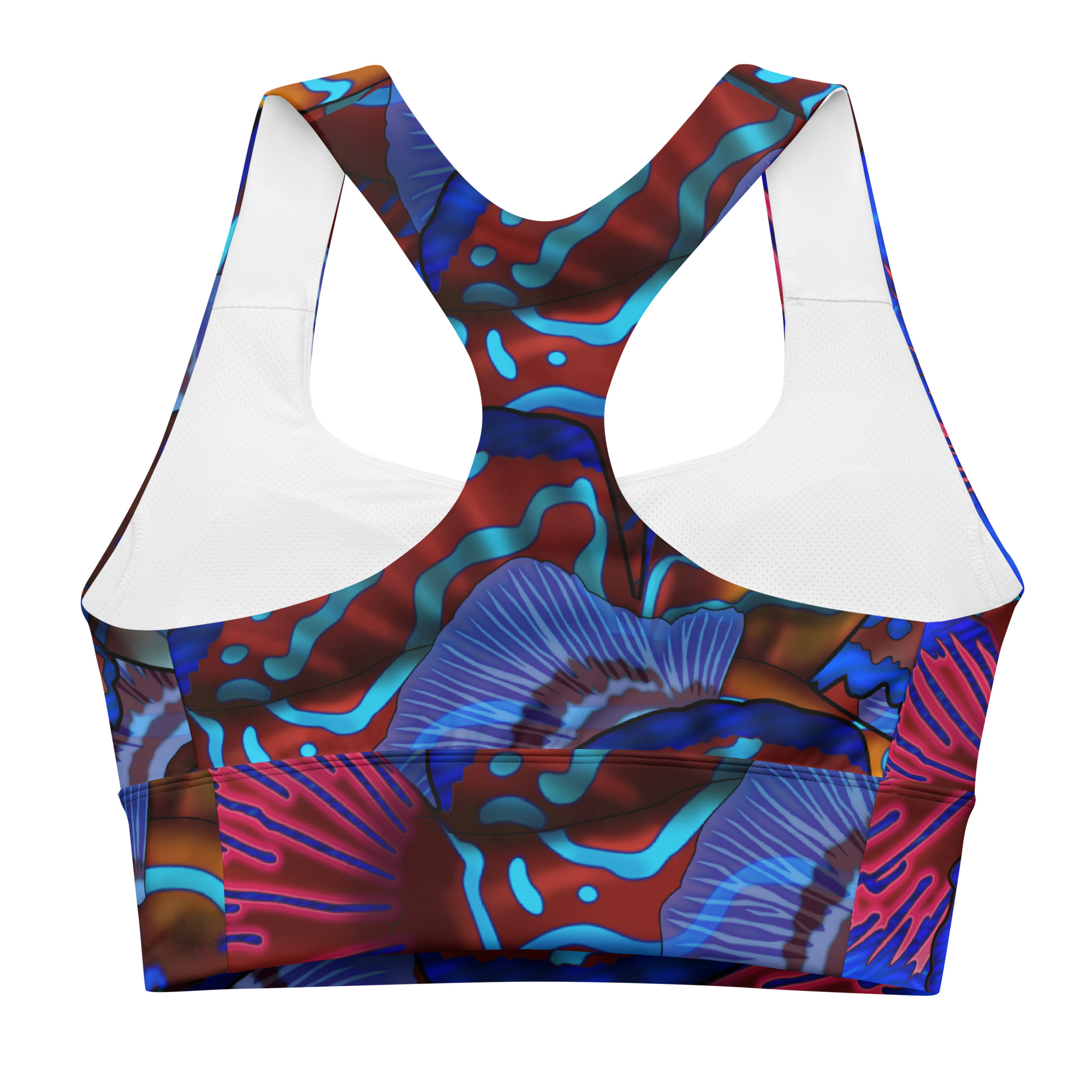 CAVIS Mandarinfish Longline Sports Bra, Alternative Colorful Swimsuit Top, Nautical Tankini - Image 10