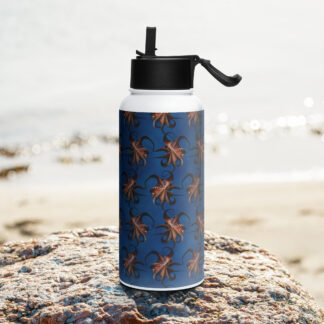 CAVIS Flying Octopus Stainless Steel Water Bottle with a Straw Lid