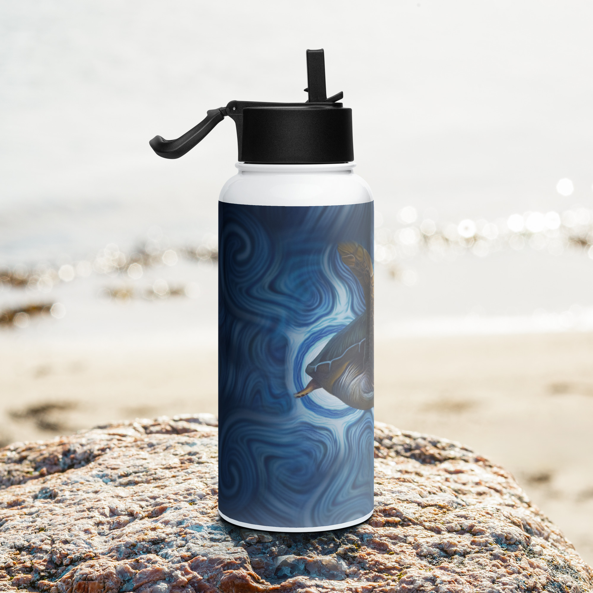 CAVIS Sea Turtle Stainless Steel Water Bottle with a Straw Lid - Image 2