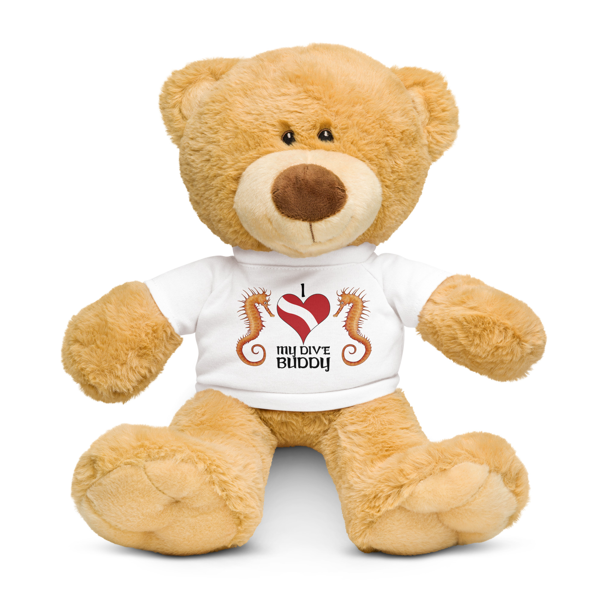Cavis Teddy Bear with a "I Love My Dive Buddy" T-Shirt, Scuba Diver Gift - Image 4