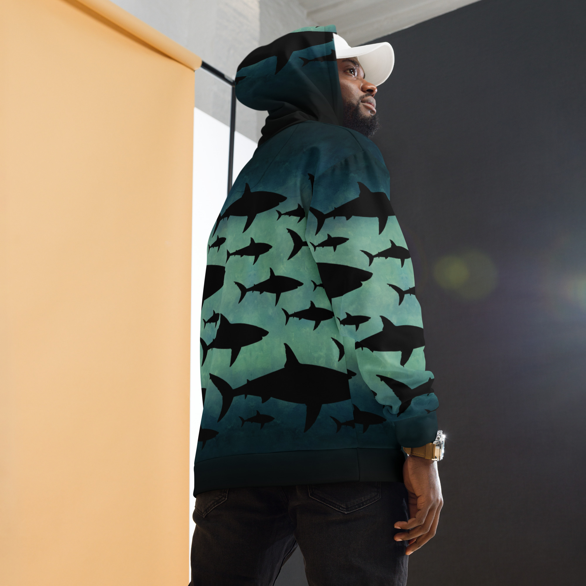 CAVIS Shark Pattern Unisex Hoodie - Image 8