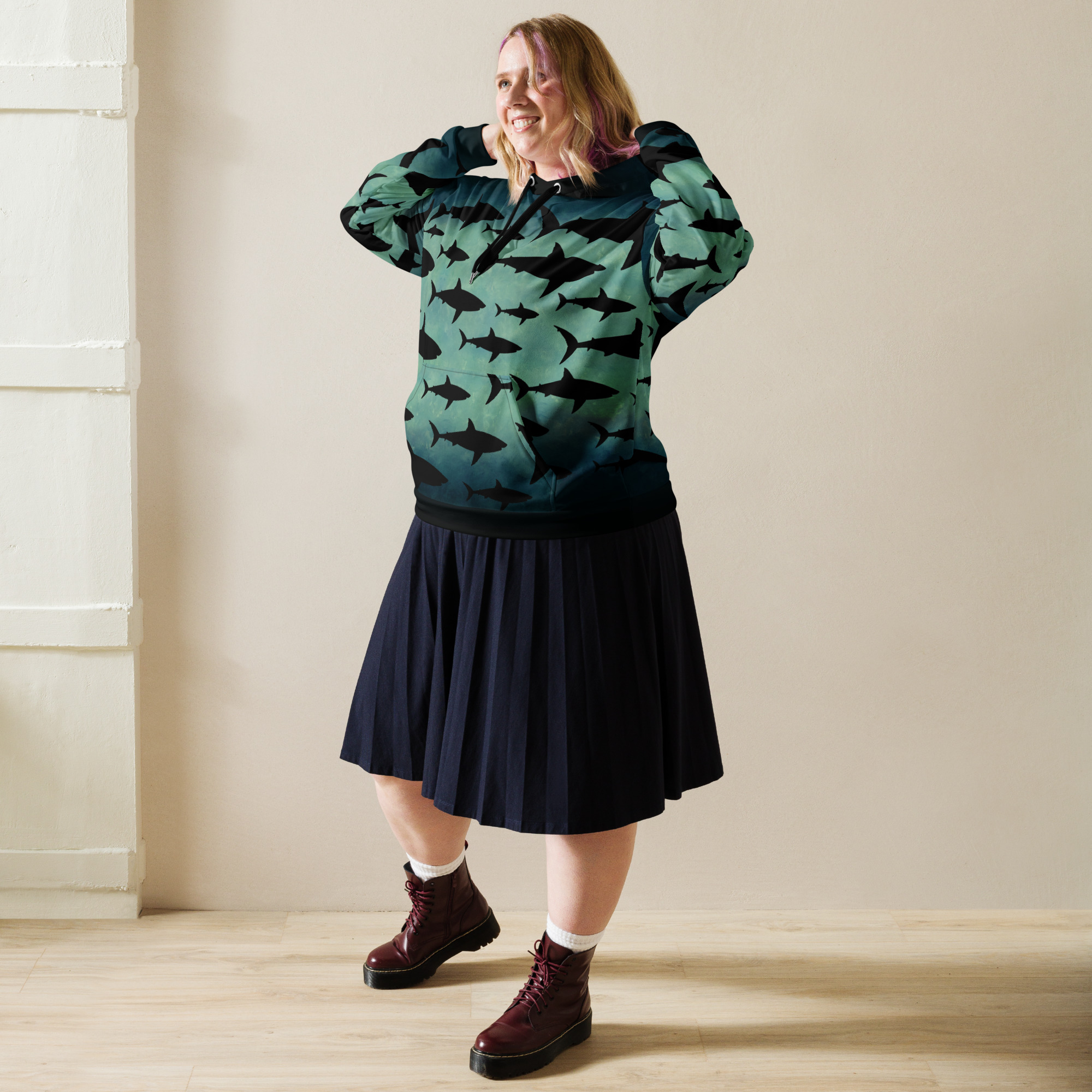 CAVIS Shark Pattern Unisex Hoodie - Image 16