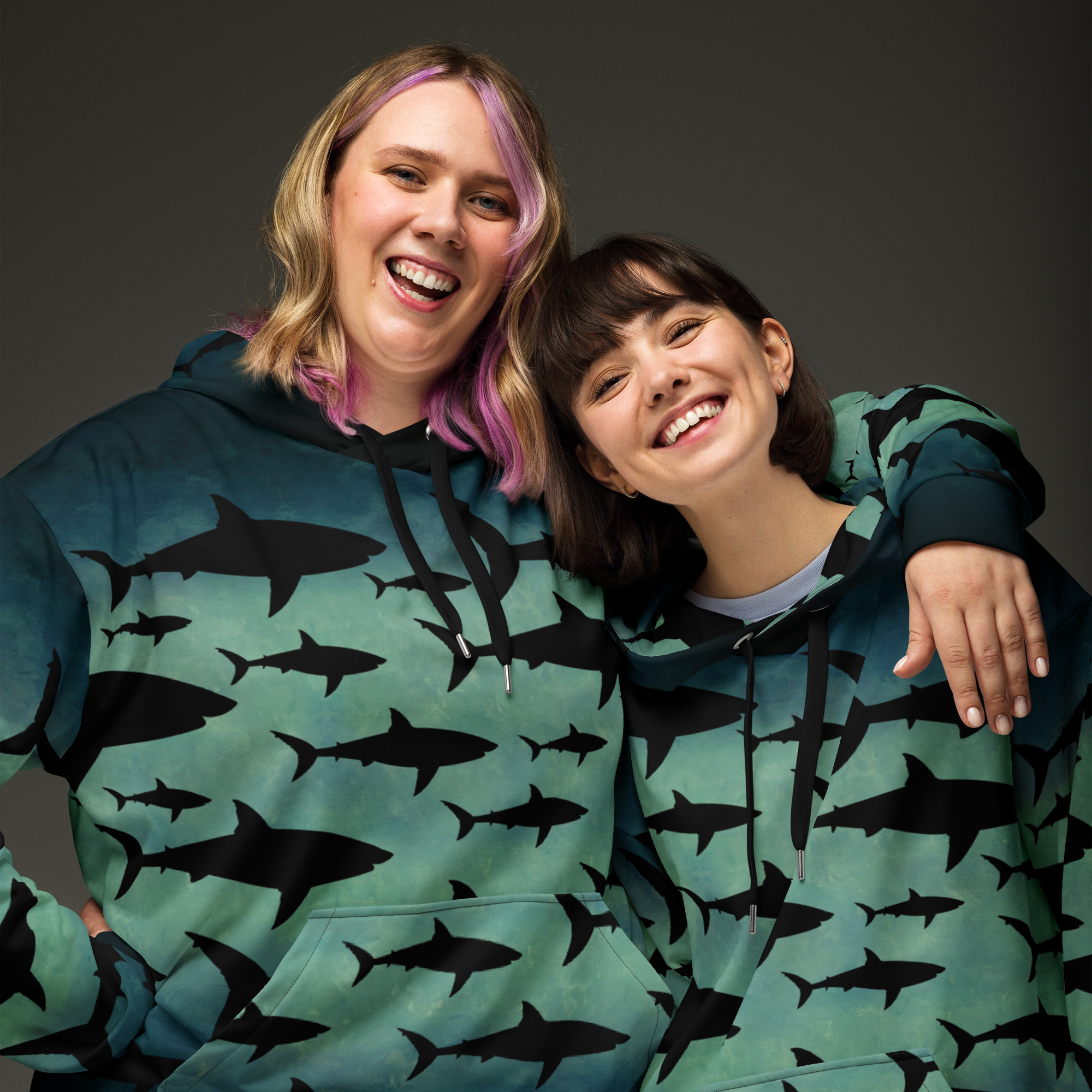 CAVIS Shark Pattern Unisex Hoodie - Image 17