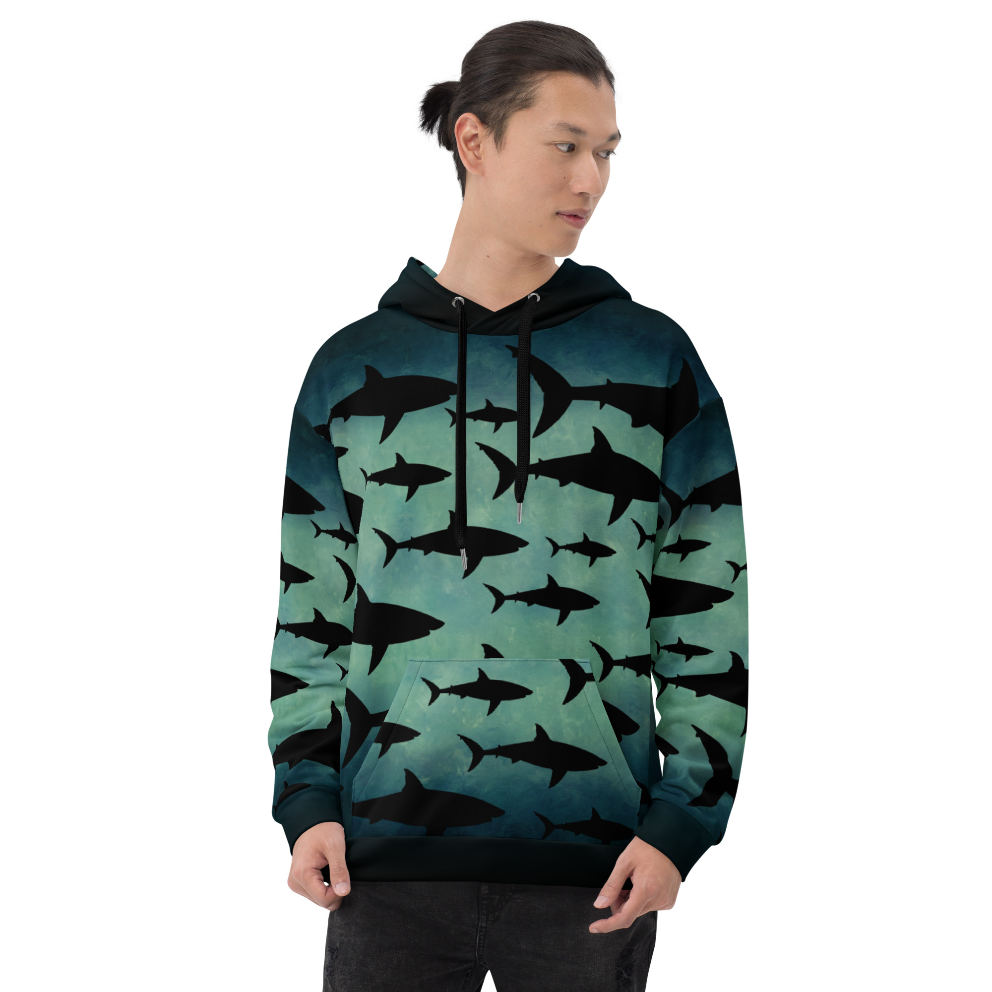 CAVIS Shark Pattern Unisex Hoodie - Image 20