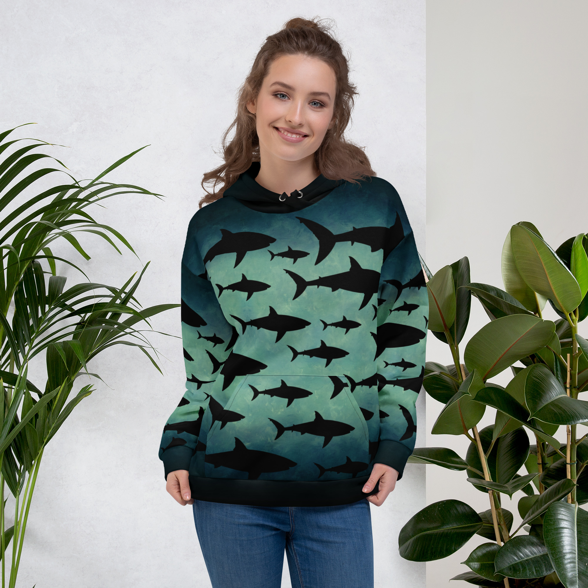 CAVIS Shark Pattern Unisex Hoodie - Image 21