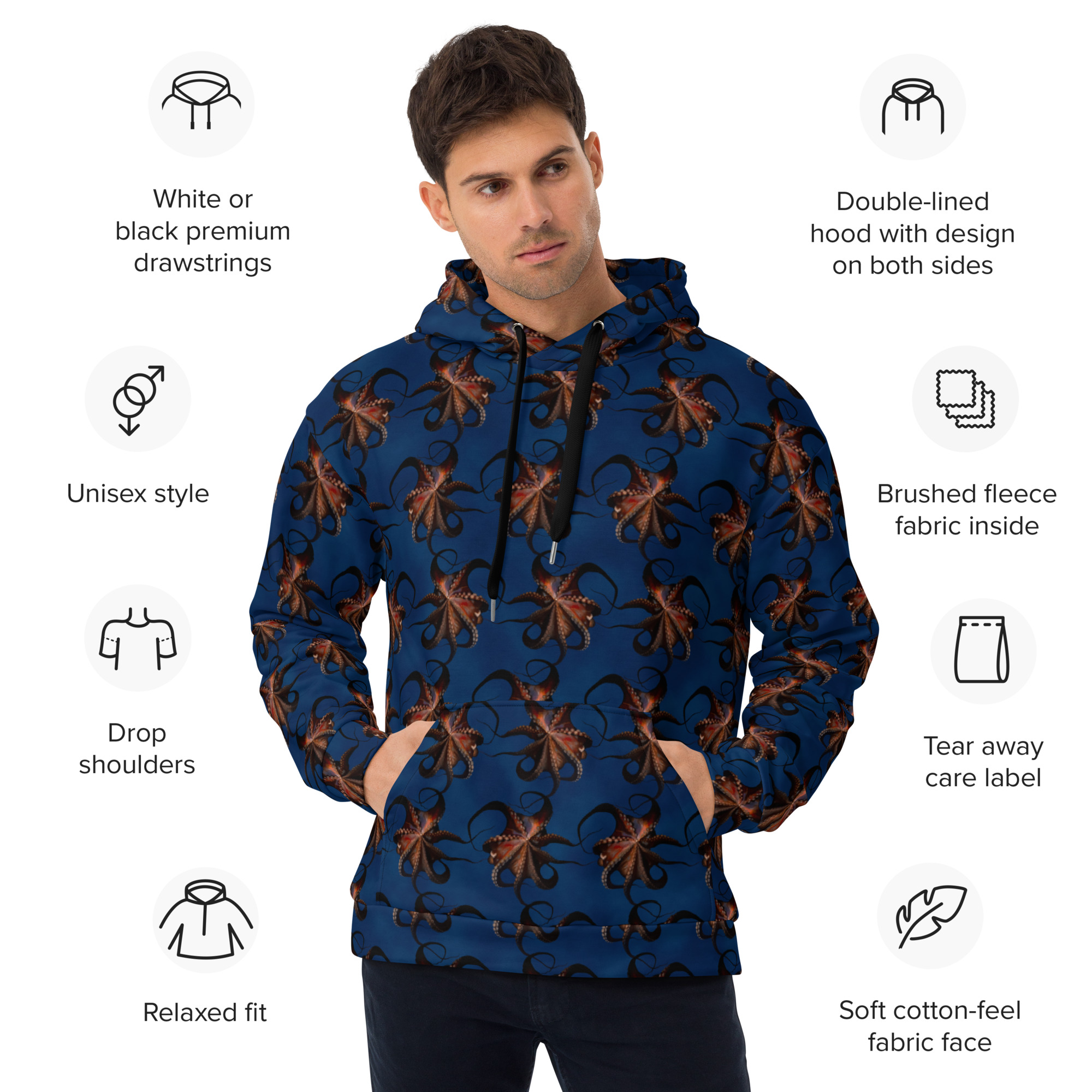 CAVIS Flying Octopus Unisex Hoodie - Image 16
