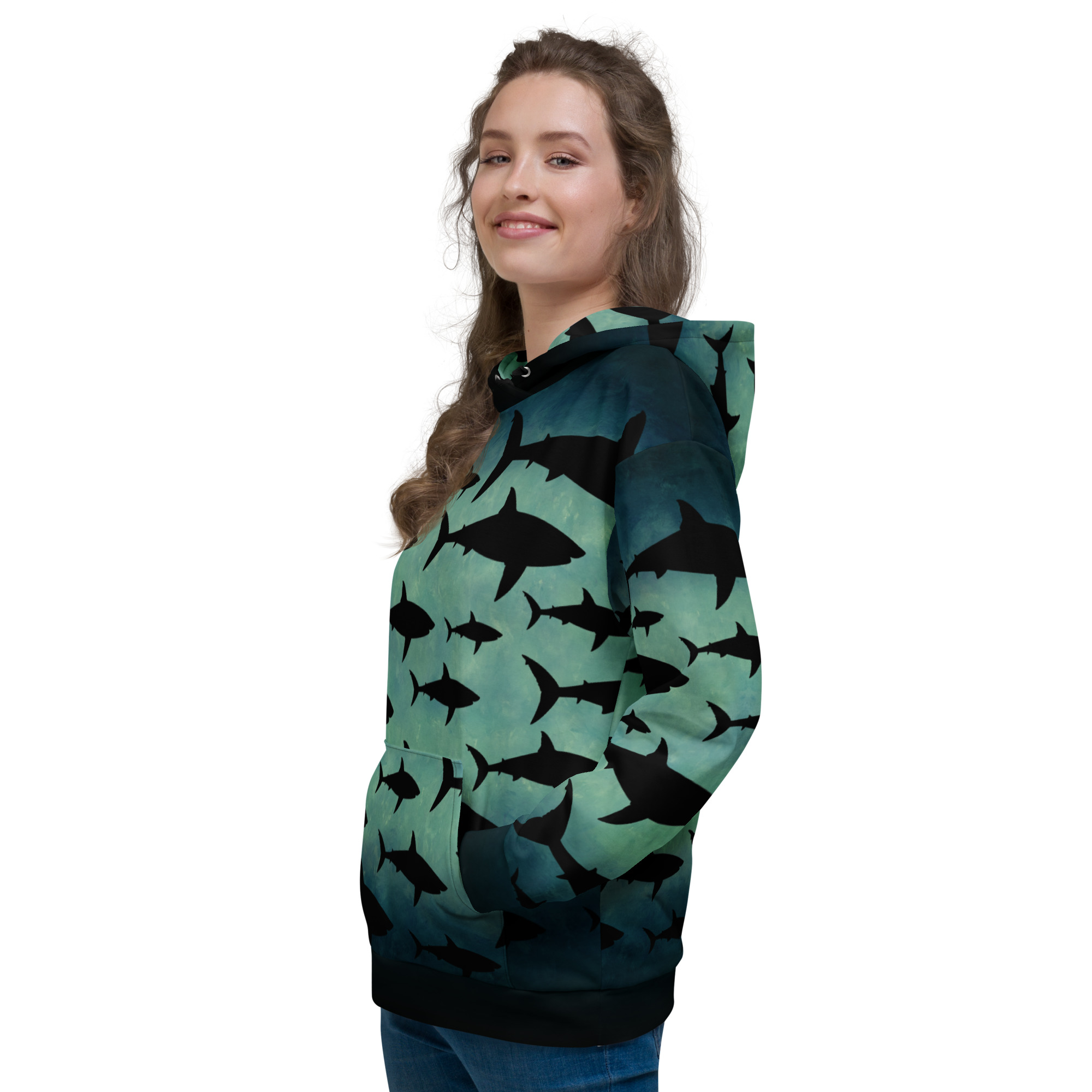 CAVIS Shark Pattern Unisex Hoodie - Image 7