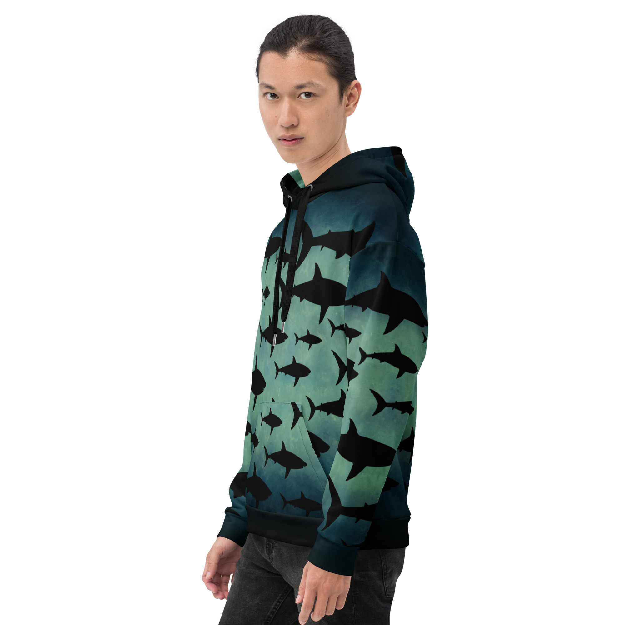 CAVIS Shark Pattern Unisex Hoodie - Image 9