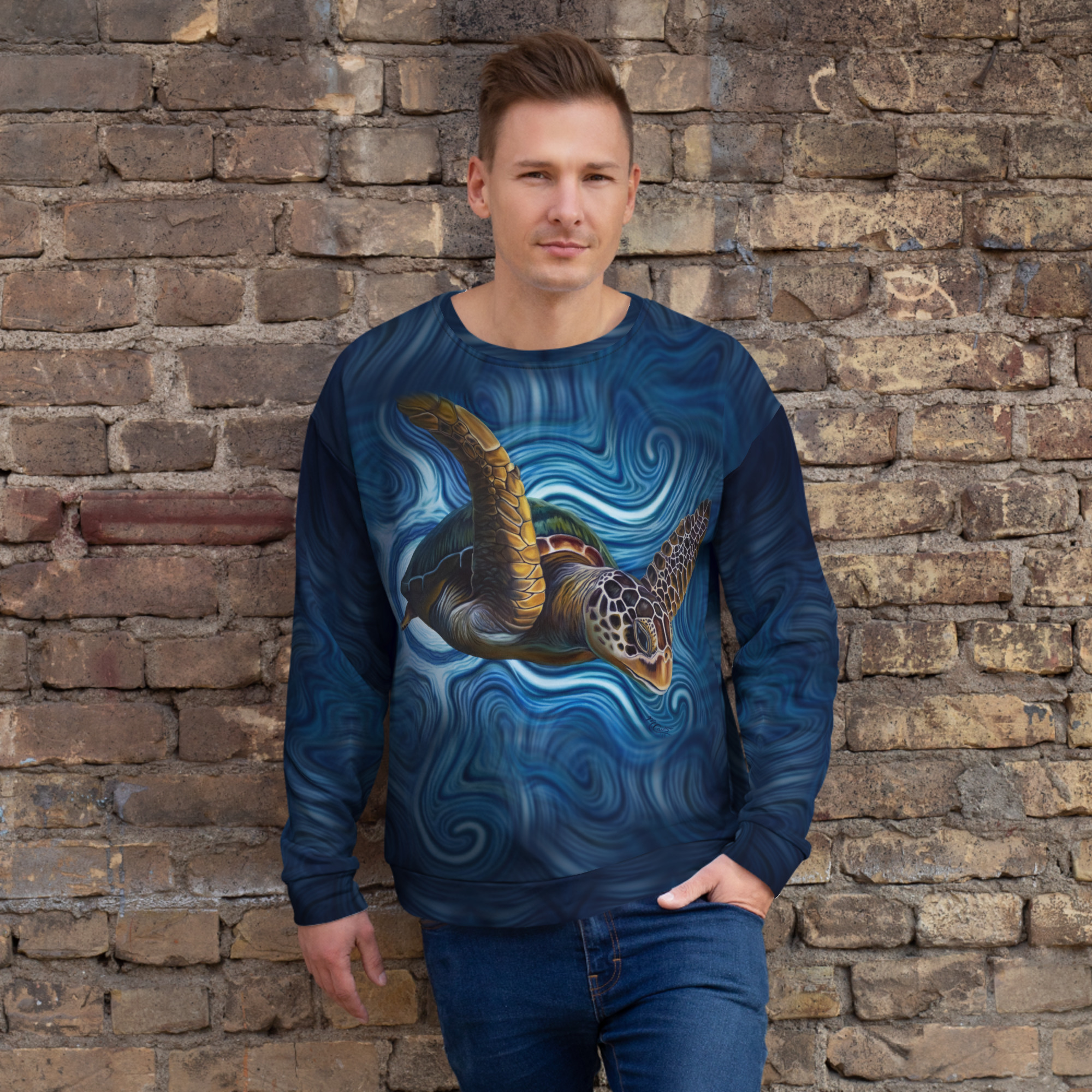 CAVIS a Sea Turtle Unisex Sweatshirt, Alternative Sea Life Long Sleeve Top - Image 18