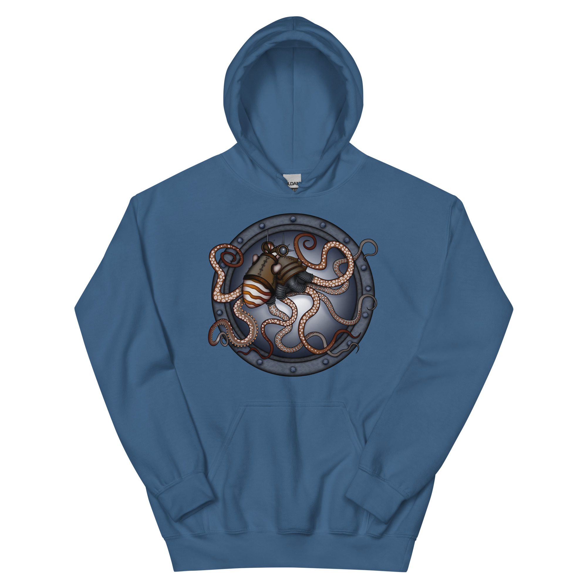CAVIS Steampunk Octopus Unisex Hoodie, Goth Nautical Cephalopod Long-Sleeve Sweatshirt - Image 12