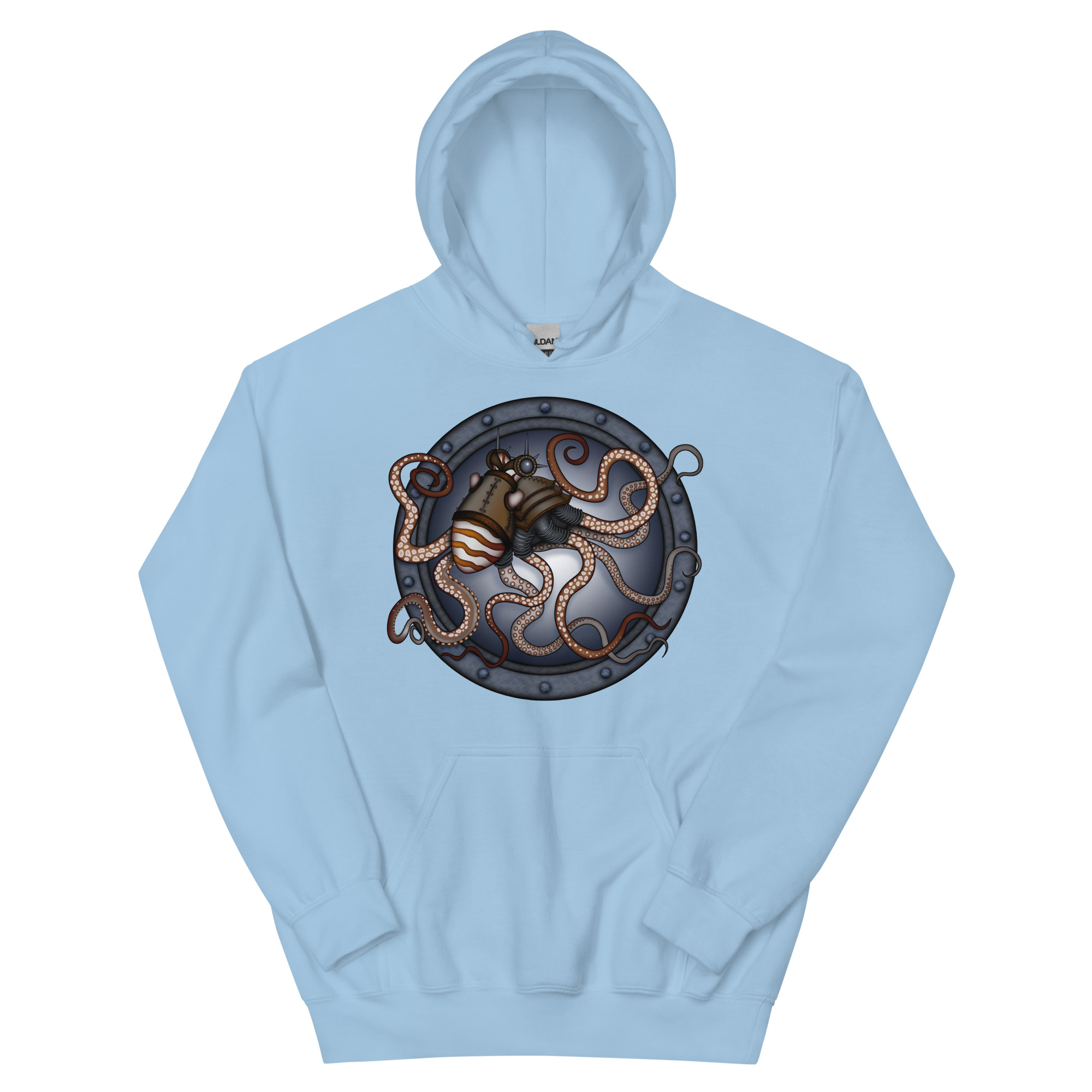CAVIS Steampunk Octopus Unisex Hoodie, Goth Nautical Cephalopod Long-Sleeve Sweatshirt - Image 15